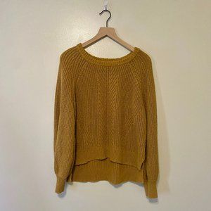 Balloon-Sleeve Pullover Sweater - Egyptian Gold